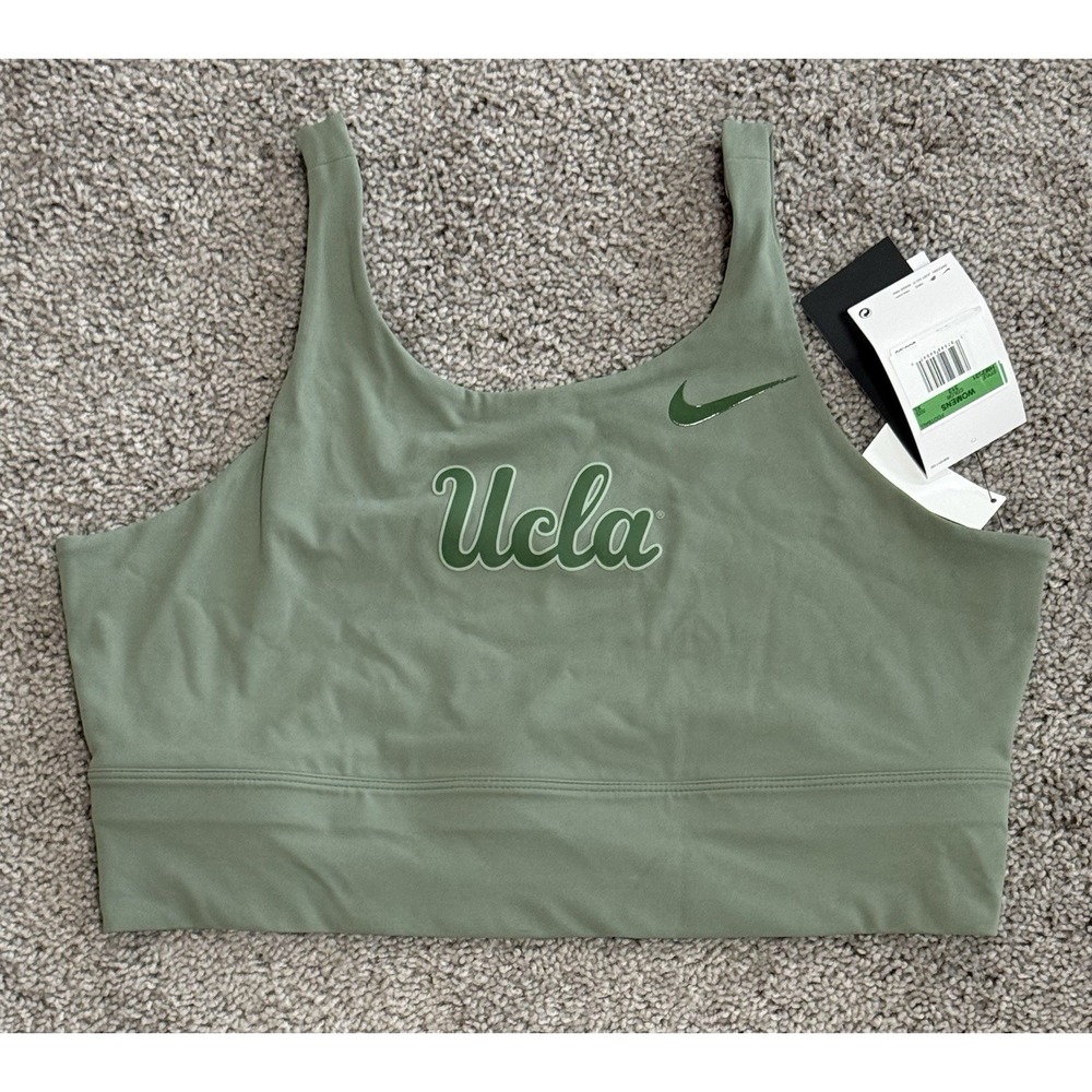 Nike Dri-FIT Performance Longline Sports Bra UCLA Green HM2631-312 Women Size XL